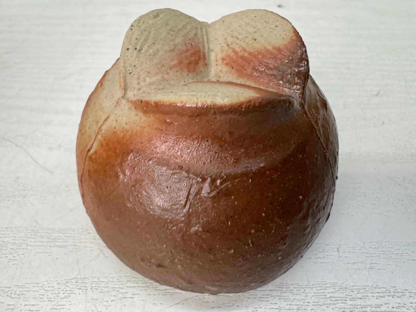 Y10985 CHAWAN Bizen-ware Guinomi Sake cup signed box Japan antique tableware