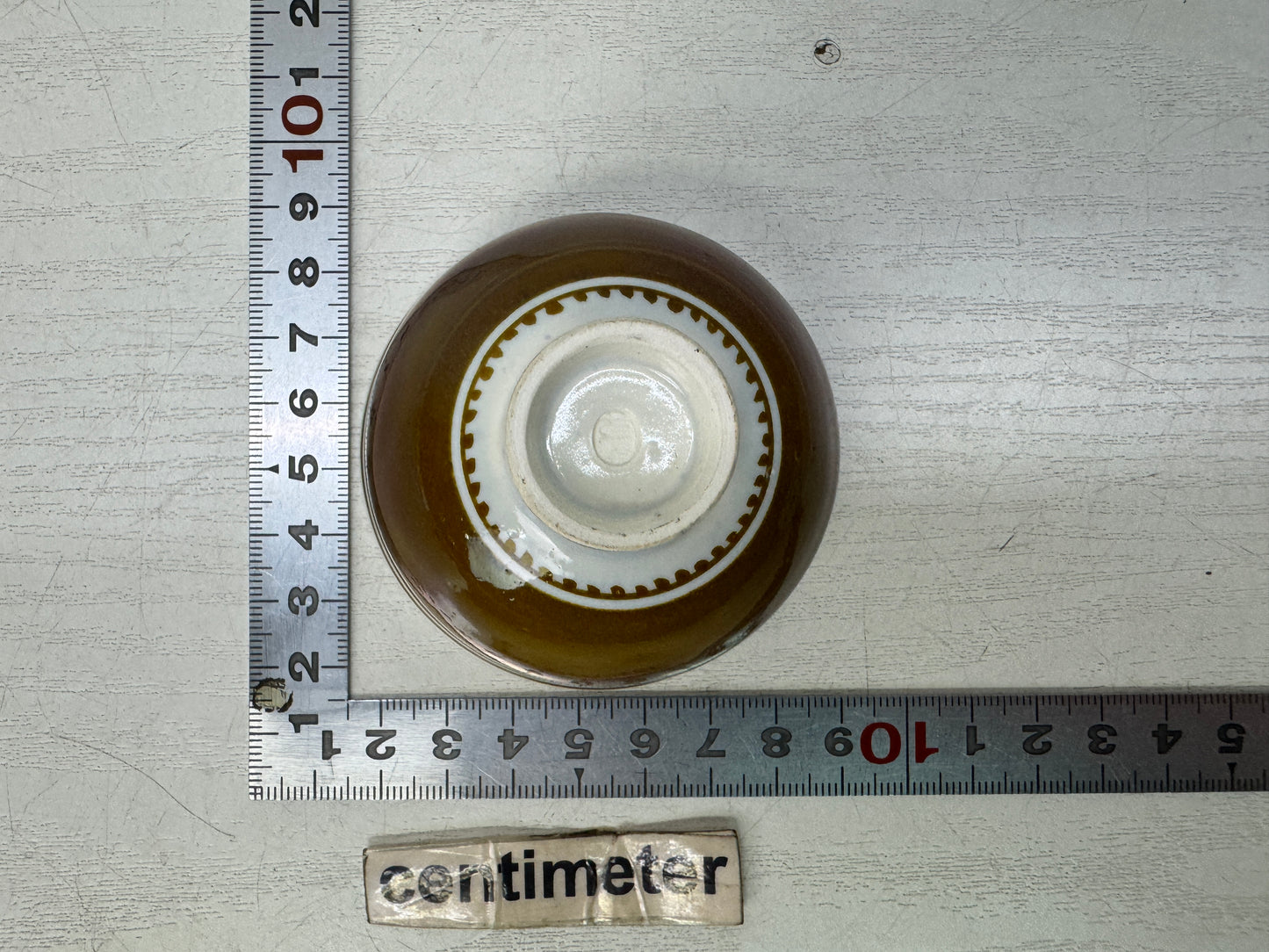 Y10987 CHAWAN Mino-ware Luster glaze Sake cup signed box Japan antique tableware