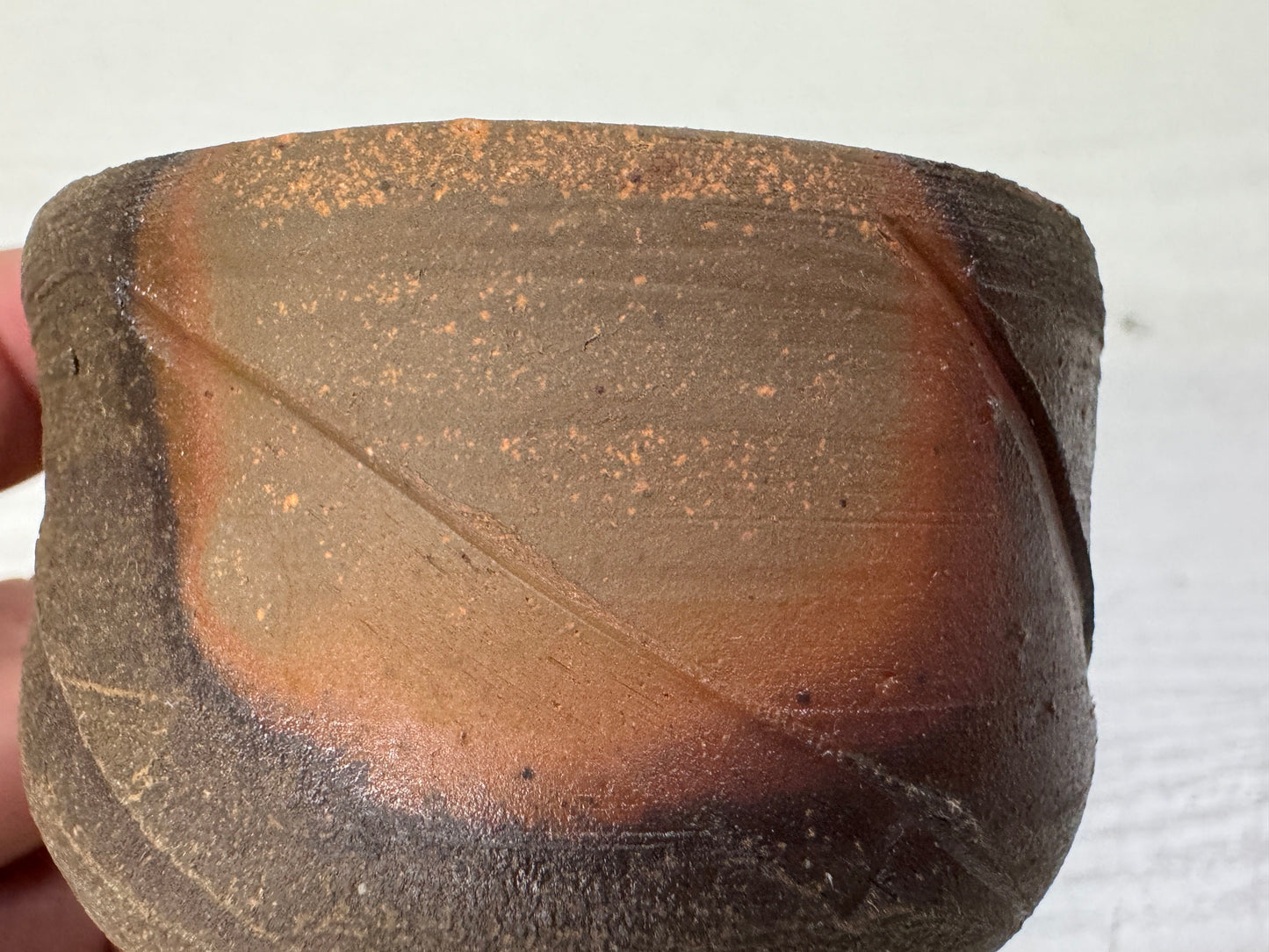 Y10988 CHAWAN Bizen-ware Sake cup signed box Japan antique tableware pottery