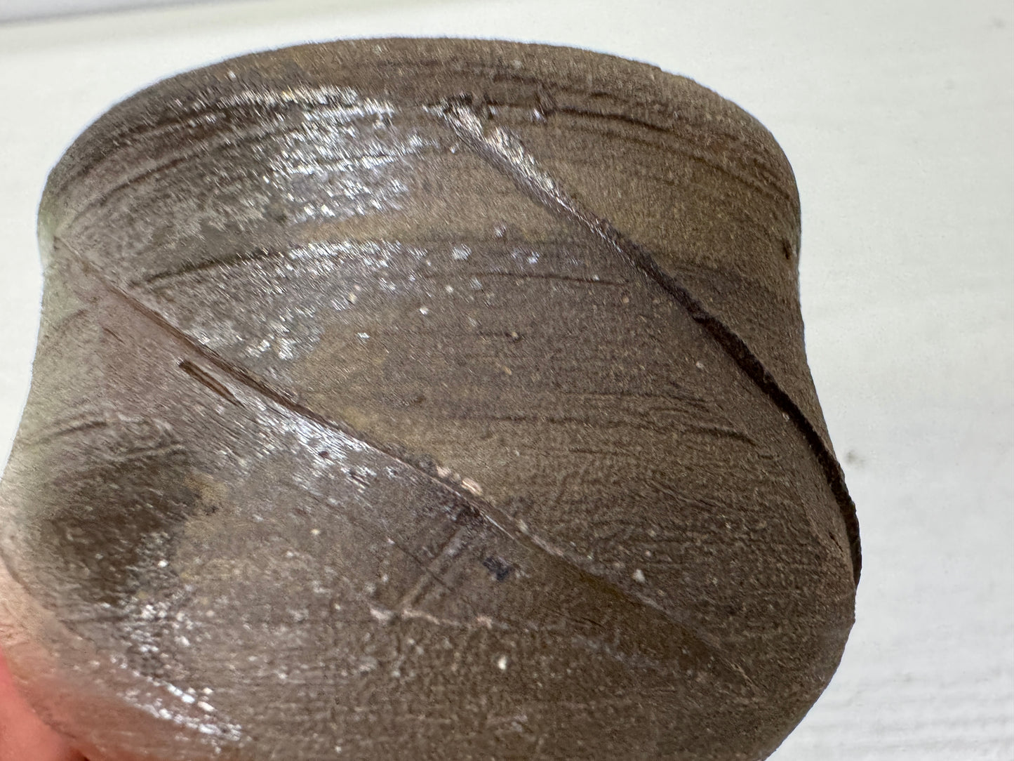 Y10988 CHAWAN Bizen-ware Sake cup signed box Japan antique tableware pottery