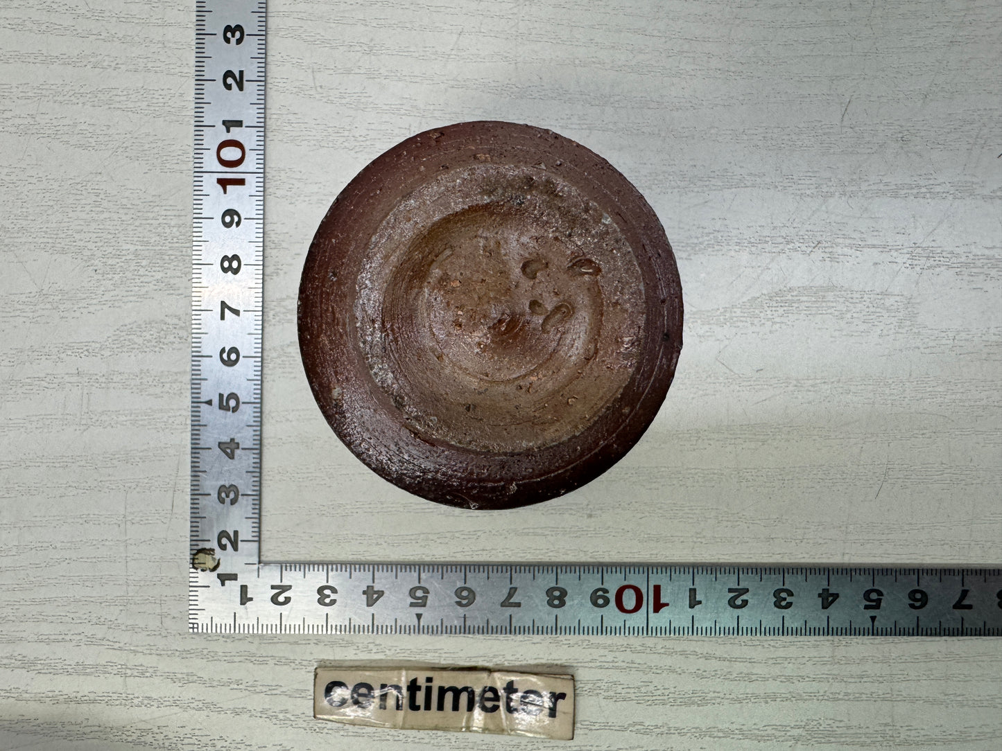 Y10989 CHAWAN Bizen-ware Guinomi cylindrical Sake cup signed box Japan antique