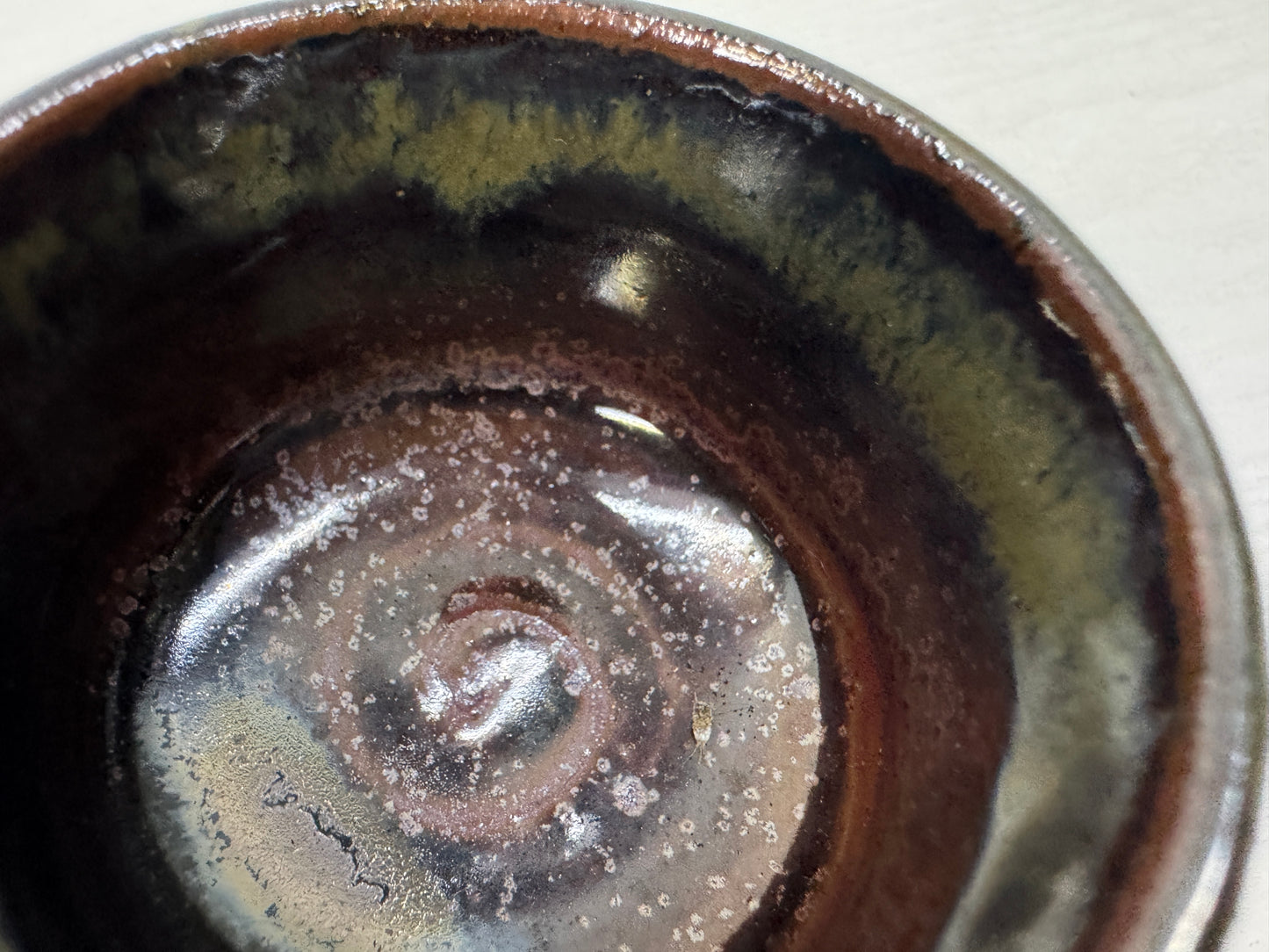 Y10990 CHAWAN Ryukyu-ware Guinomi Sake cup signed box Japan antique tableware