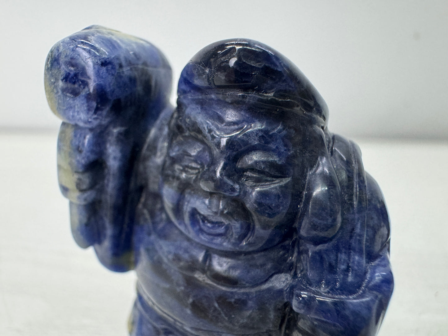 Y10994 STATUE Lapis Lazuli Ebisu Daikoku figurine box Japan antique interior