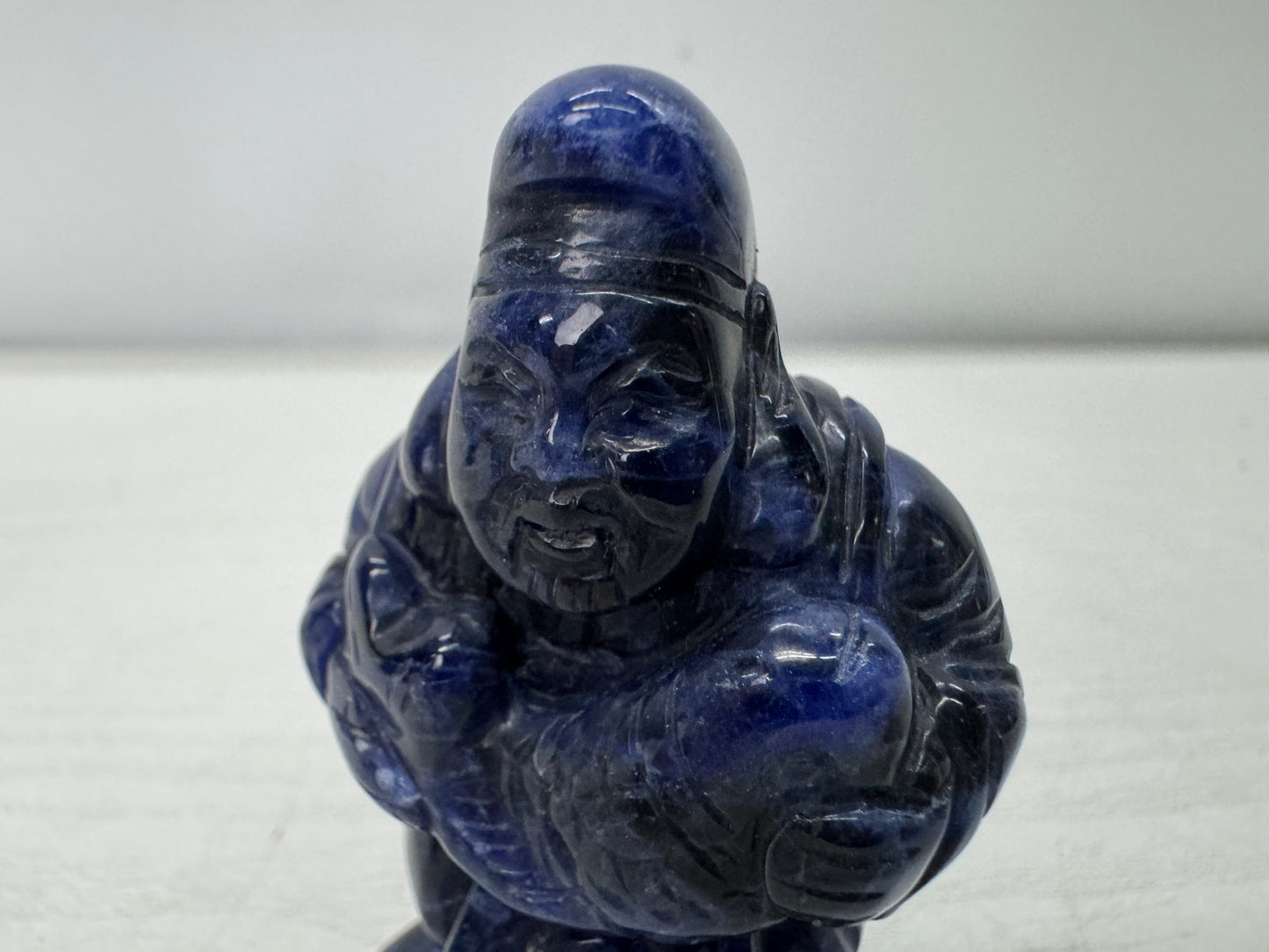 Y10994 STATUE Lapis Lazuli Ebisu Daikoku figurine box Japan antique interior
