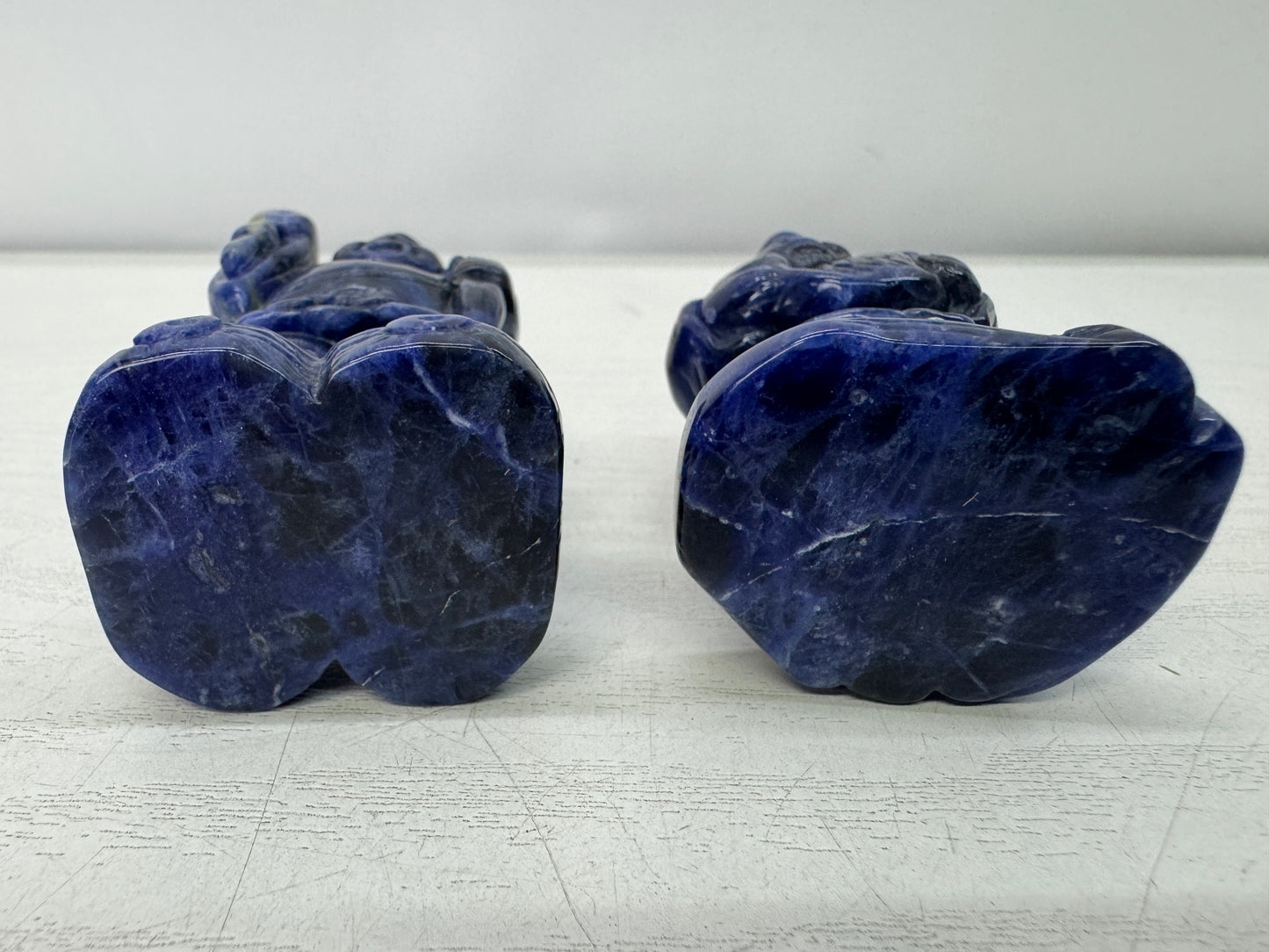 Y10994 STATUE Lapis Lazuli Ebisu Daikoku figurine box Japan antique interior