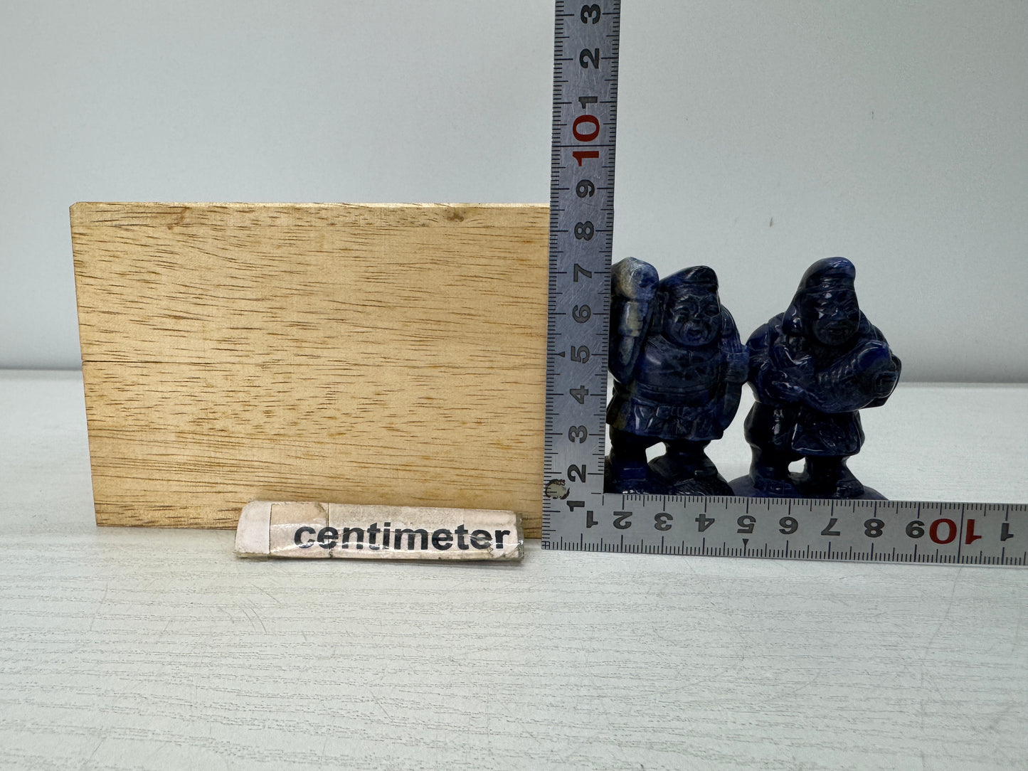 Y10994 STATUE Lapis Lazuli Ebisu Daikoku figurine box Japan antique interior