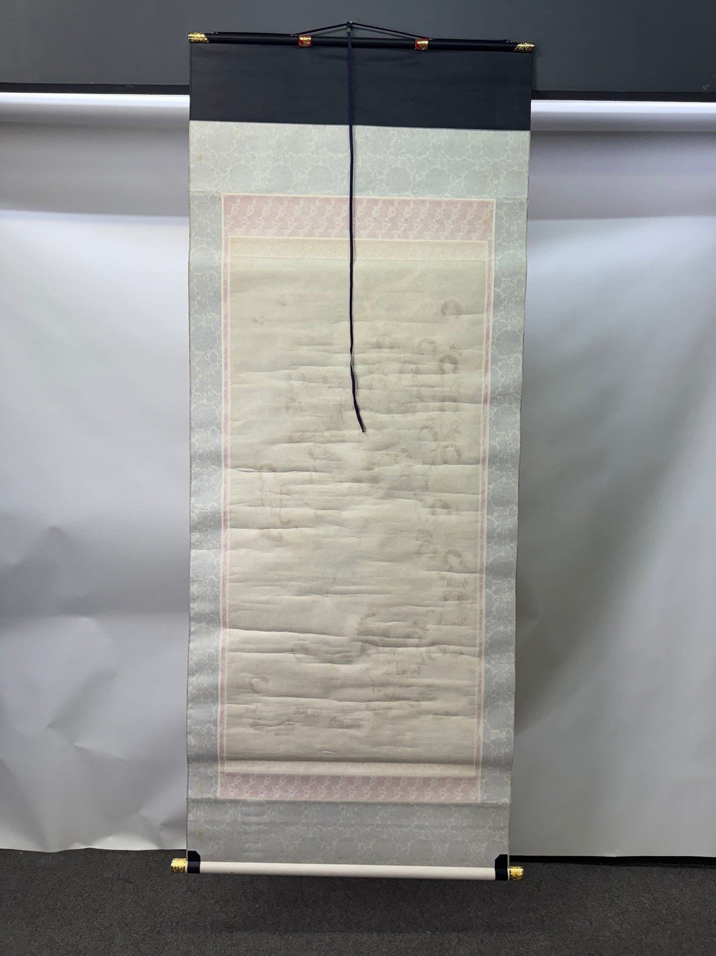 Y10995 KAKEJIKU Hanging scroll Raigo signed box Japan antique Buddhist painting