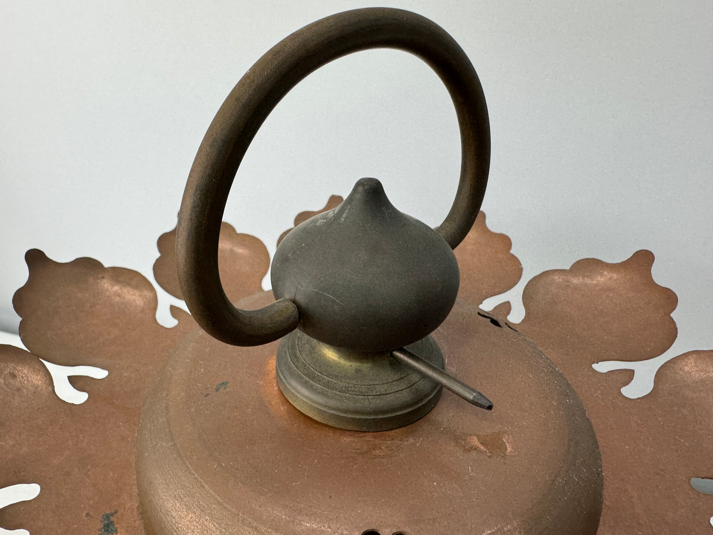 Y11002 TOUROU Copper Hanging Lantern shrine temple Japanese house Japan antique