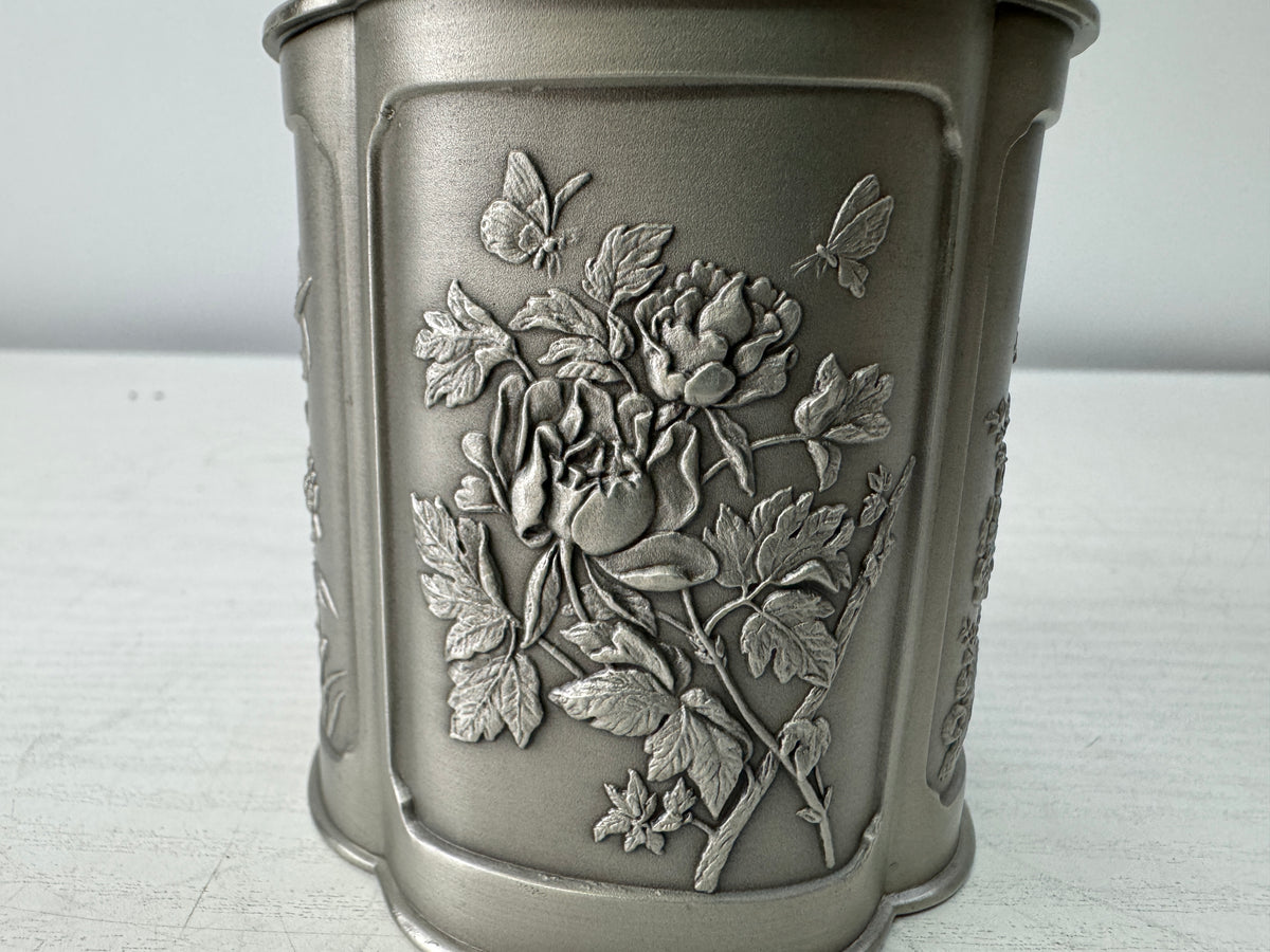 Y11004 TEA CADDY Tin container signed Japan antique tea ceremony Matcha case
