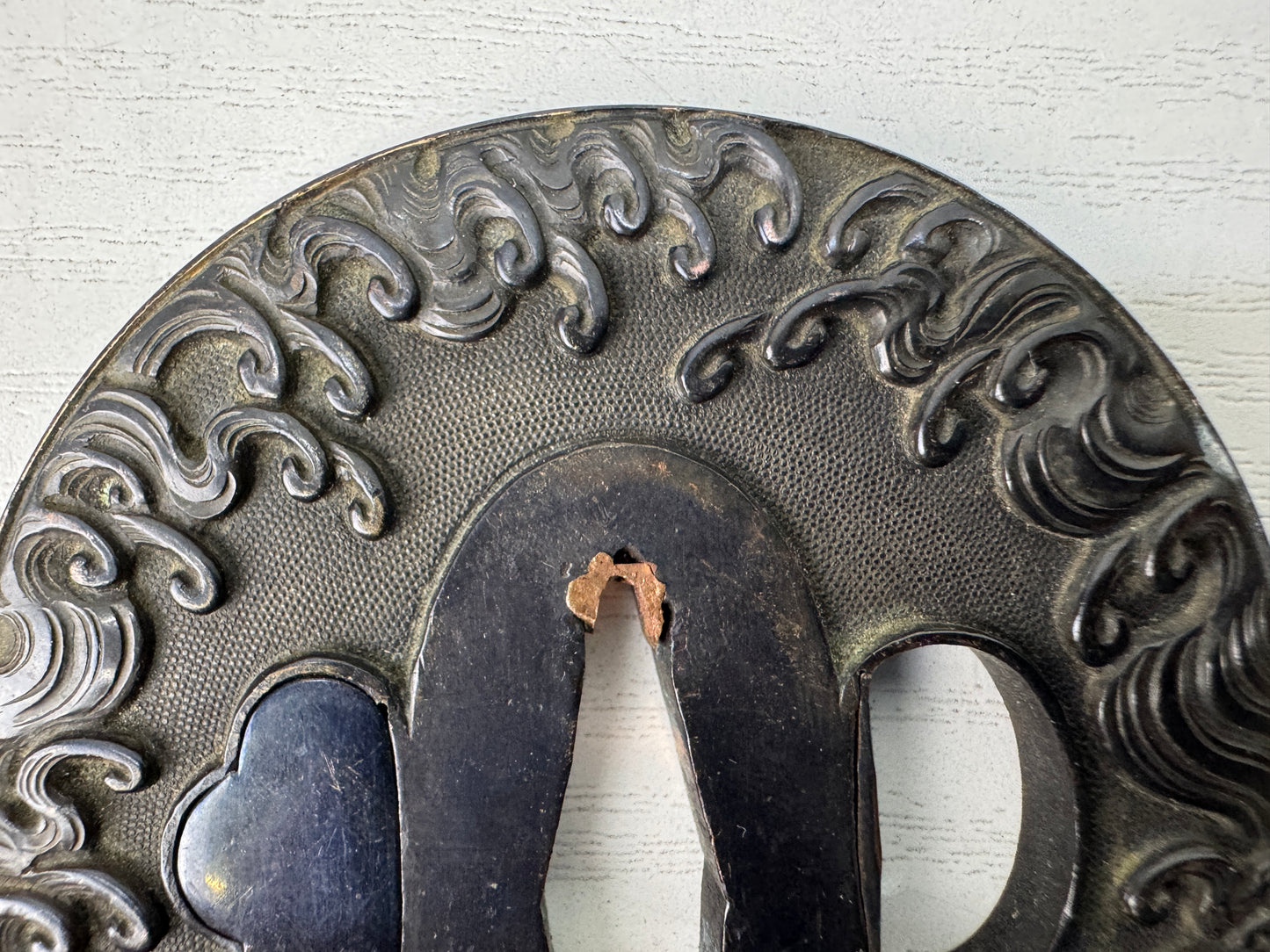 Y11006 TSUBA Copper Sword guard Japan antique samurai katana koshirae bushi