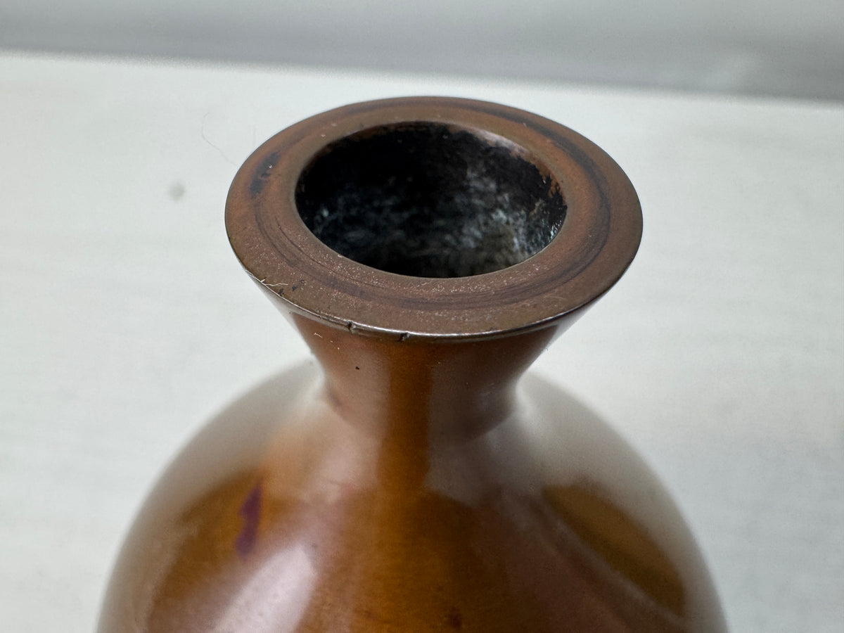 Y11009 FLOWER VASE Murashido signed box single bud Japan antique ikebana decor