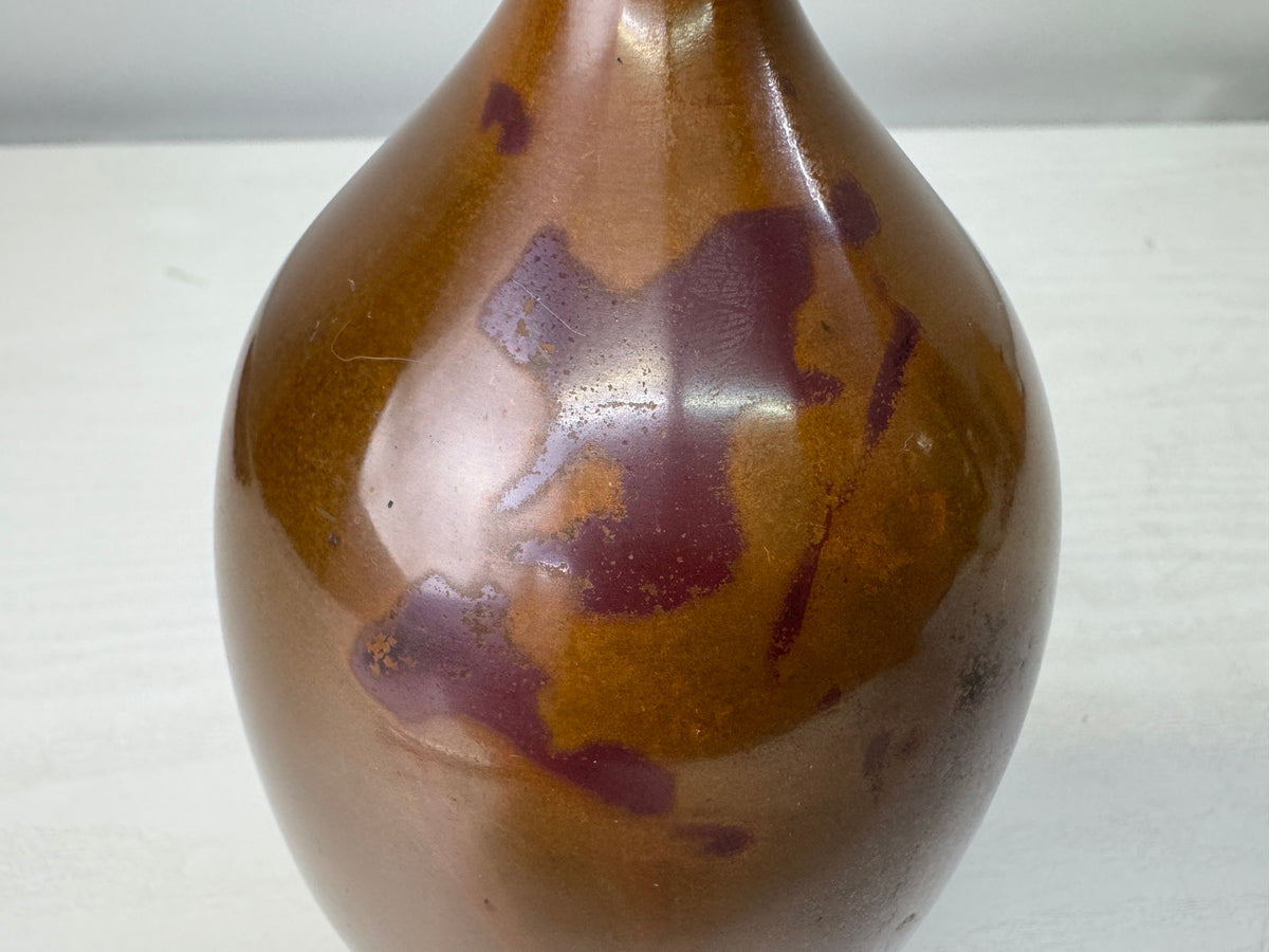 Y11009 FLOWER VASE Murashido signed box single bud Japan antique ikebana decor