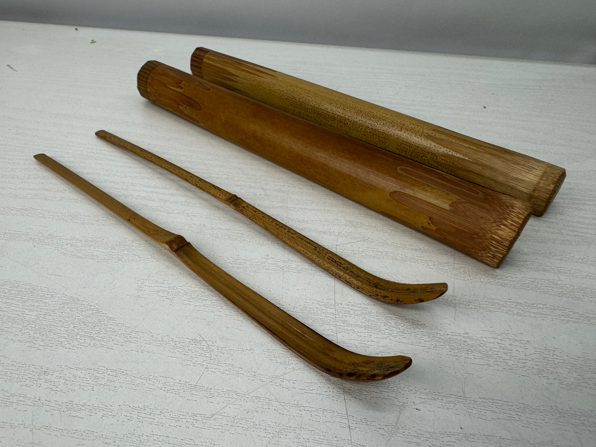 Y11012 CHASHAKU Bamboo tea scoop spoon tube set of 10 Japan antique tea ceremony