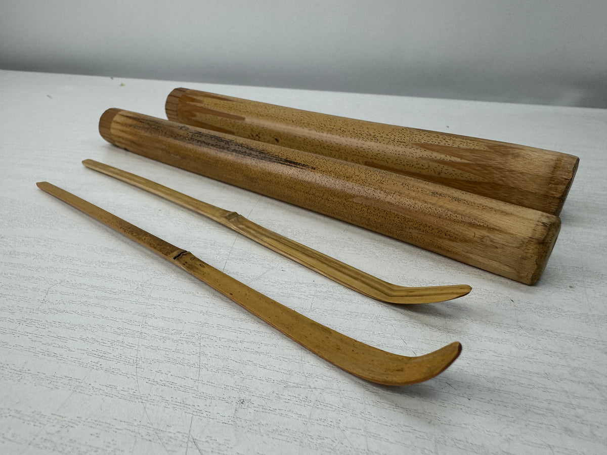 Y11012 CHASHAKU Bamboo tea scoop spoon tube set of 10 Japan antique tea ceremony