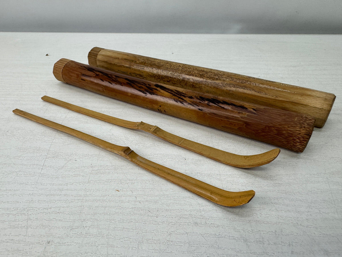 Y11012 CHASHAKU Bamboo tea scoop spoon tube set of 10 Japan antique tea ceremony