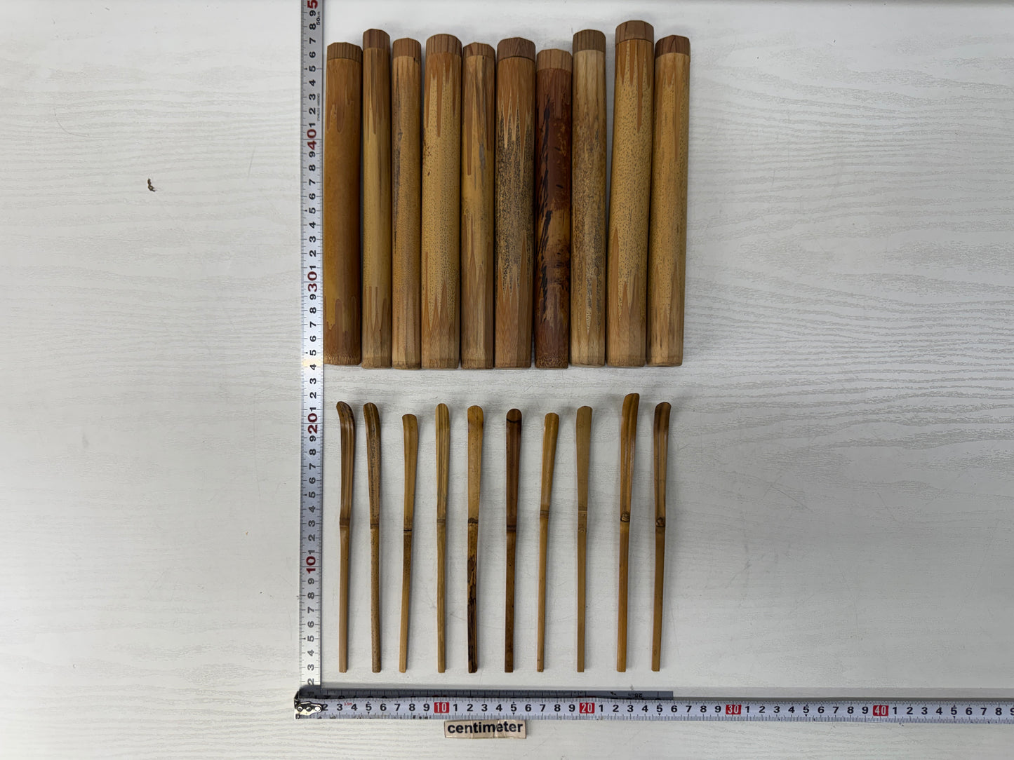Y11012 CHASHAKU Bamboo tea scoop spoon tube set of 10 Japan antique tea ceremony