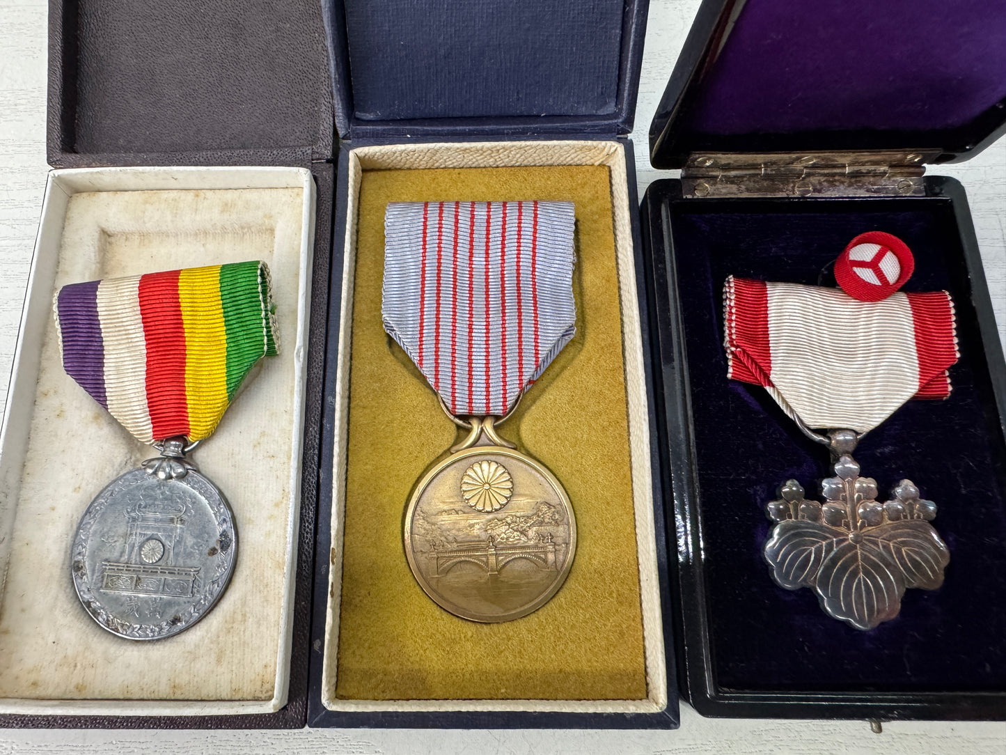 Y11014 KUNSHO Sino-Japanese War set of 5 box Imperial Japan army military medal