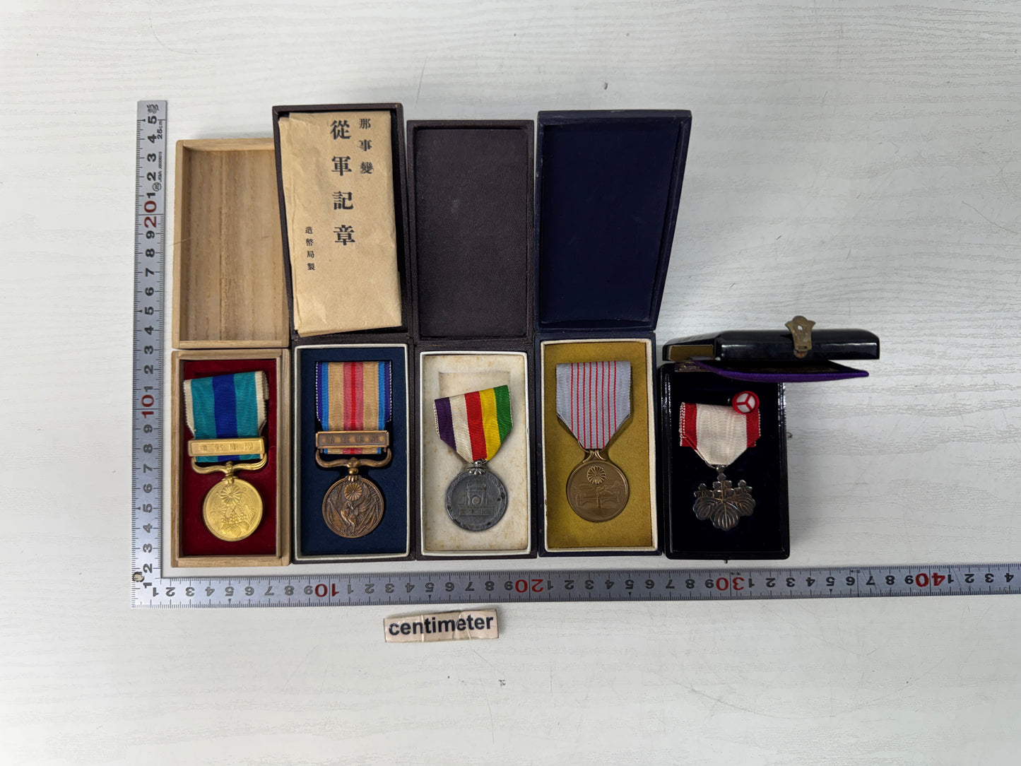 Y11014 KUNSHO Sino-Japanese War set of 5 box Imperial Japan army military medal