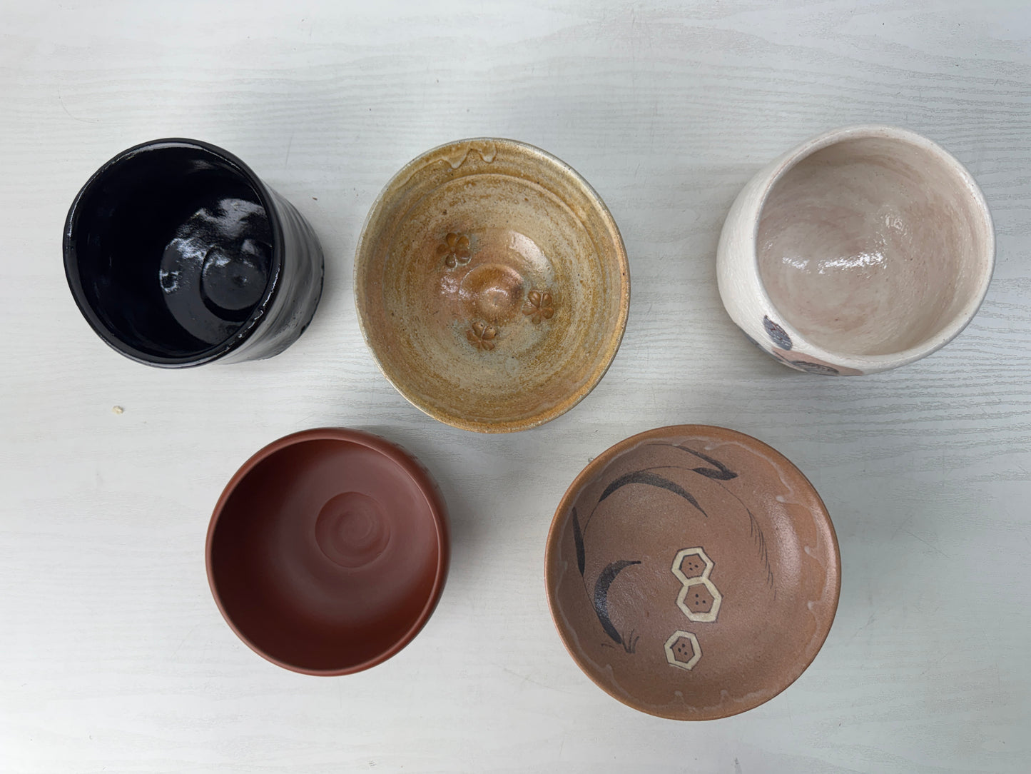 Y11018 CHAWAN Matcha bowls set of 10 signed box Japan antique tea ceremony cup