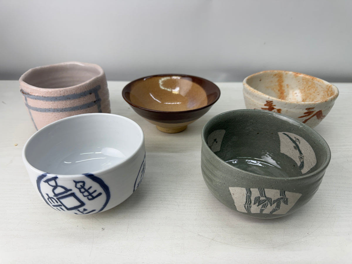 Y11018 CHAWAN Matcha bowls set of 10 signed box Japan antique tea ceremony cup