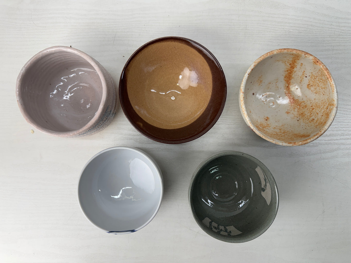 Y11018 CHAWAN Matcha bowls set of 10 signed box Japan antique tea ceremony cup