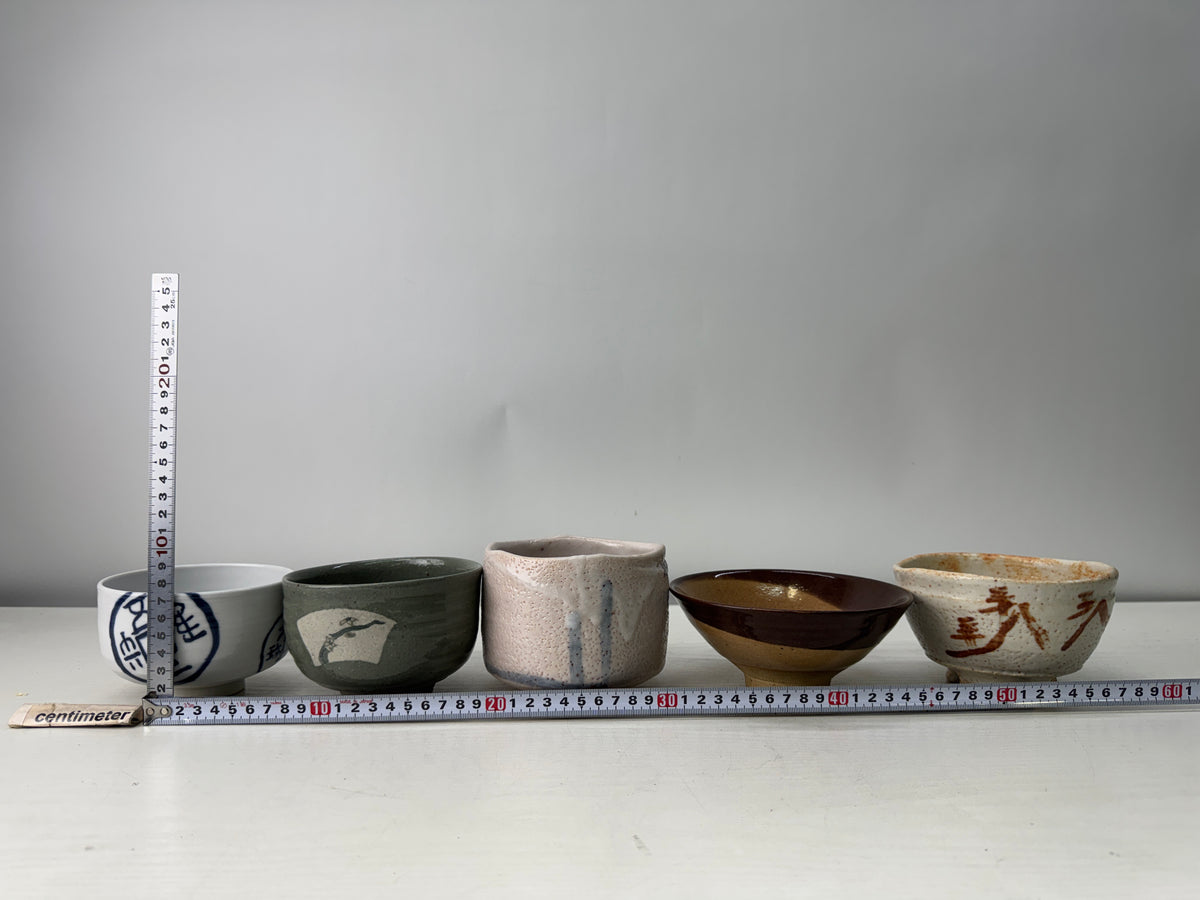 Y11018 CHAWAN Matcha bowls set of 10 signed box Japan antique tea ceremony cup