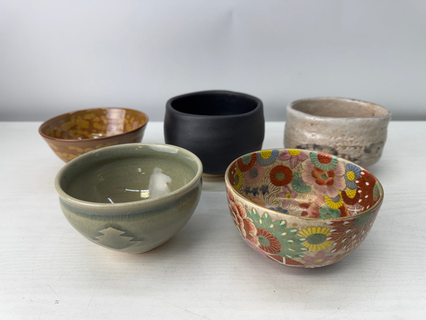 Y11019 CHAWAN Matcha bowls set of 10 signed box Japan antique tea ceremony cup