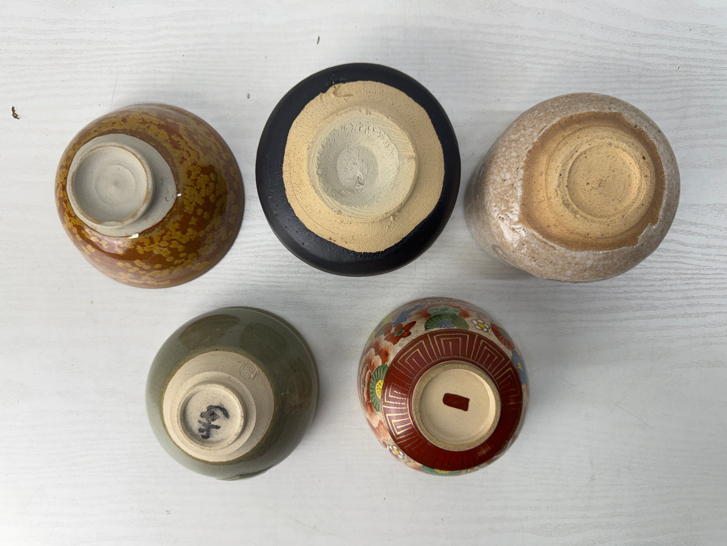 Y11019 CHAWAN Matcha bowls set of 10 signed box Japan antique tea ceremony cup