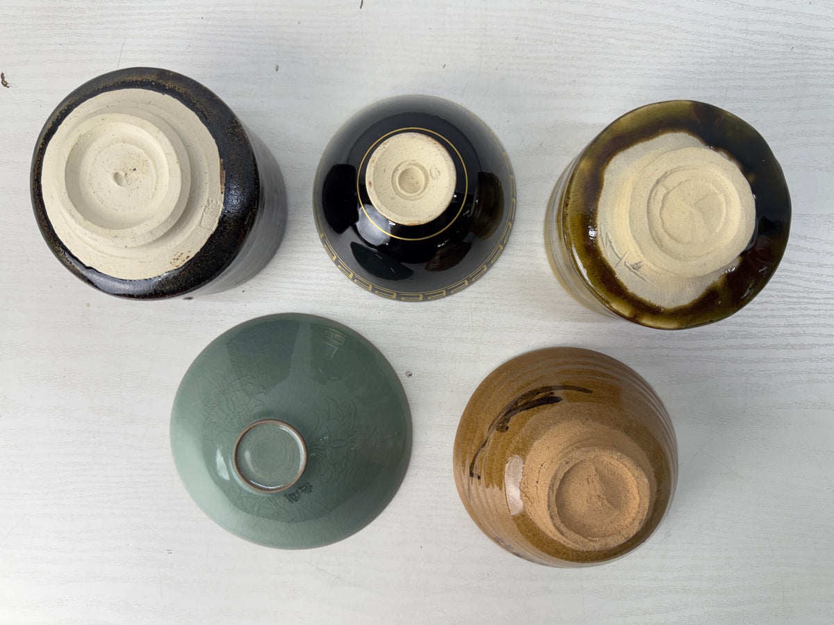 Y11019 CHAWAN Matcha bowls set of 10 signed box Japan antique tea ceremony cup