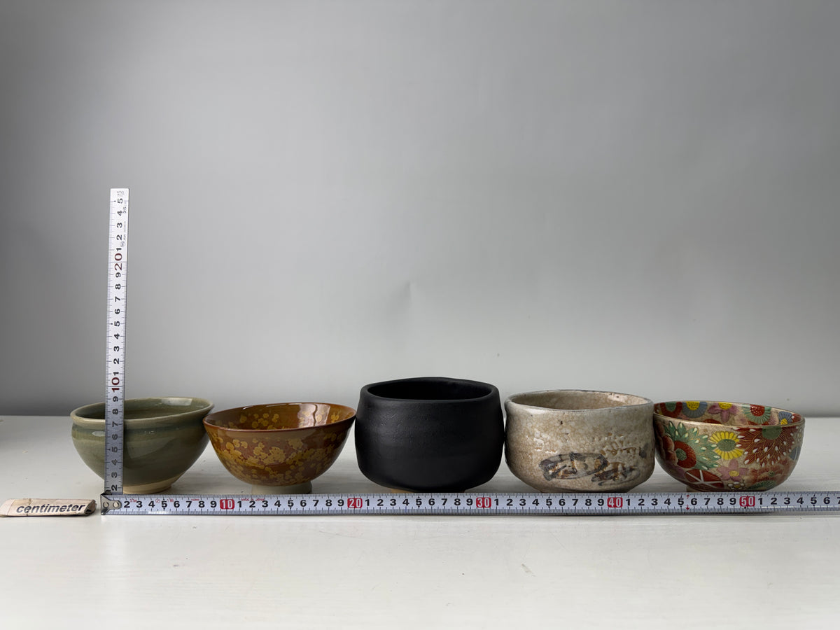 Y11019 CHAWAN Matcha bowls set of 10 signed box Japan antique tea ceremony cup