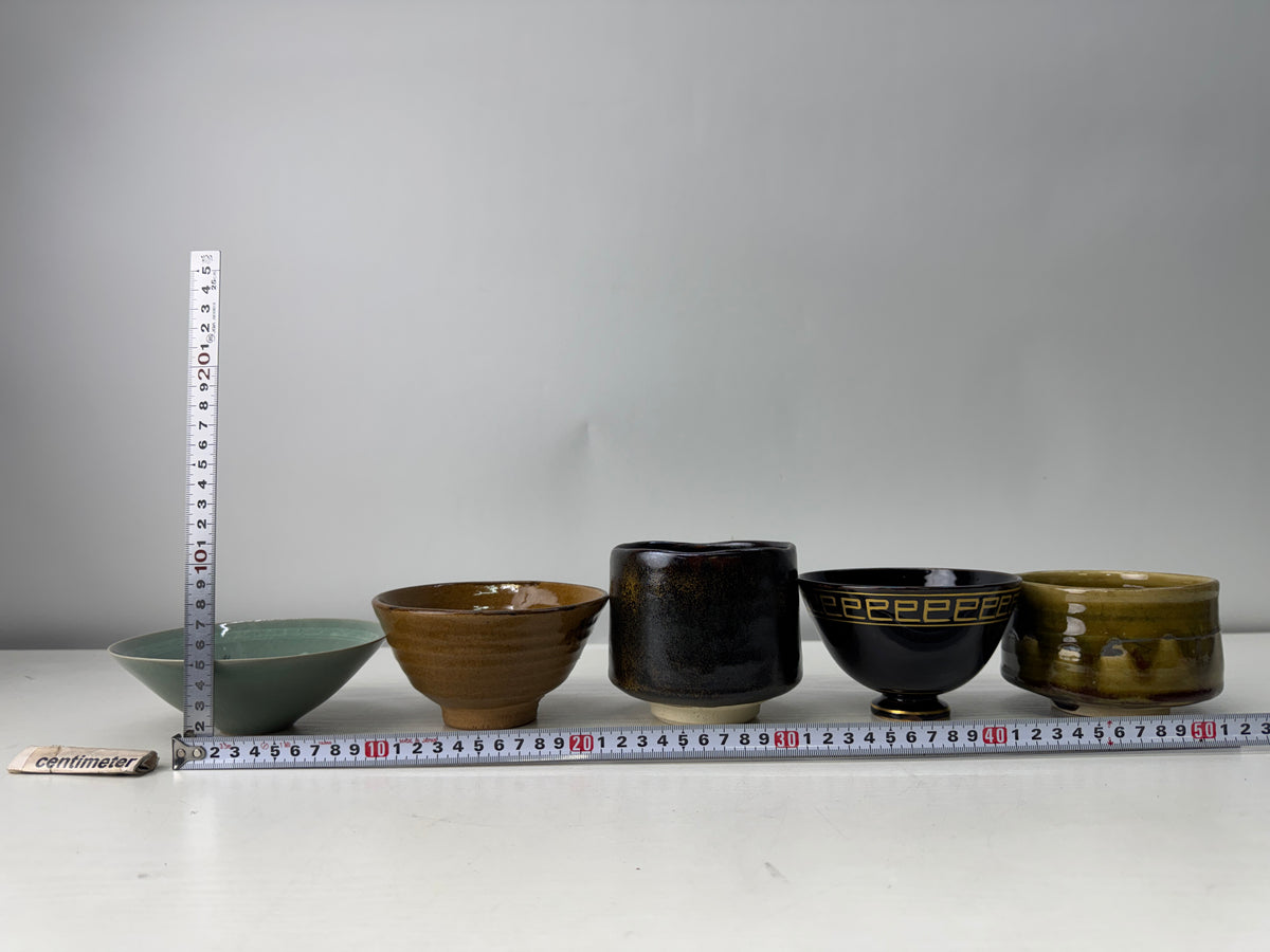 Y11019 CHAWAN Matcha bowls set of 10 signed box Japan antique tea ceremony cup