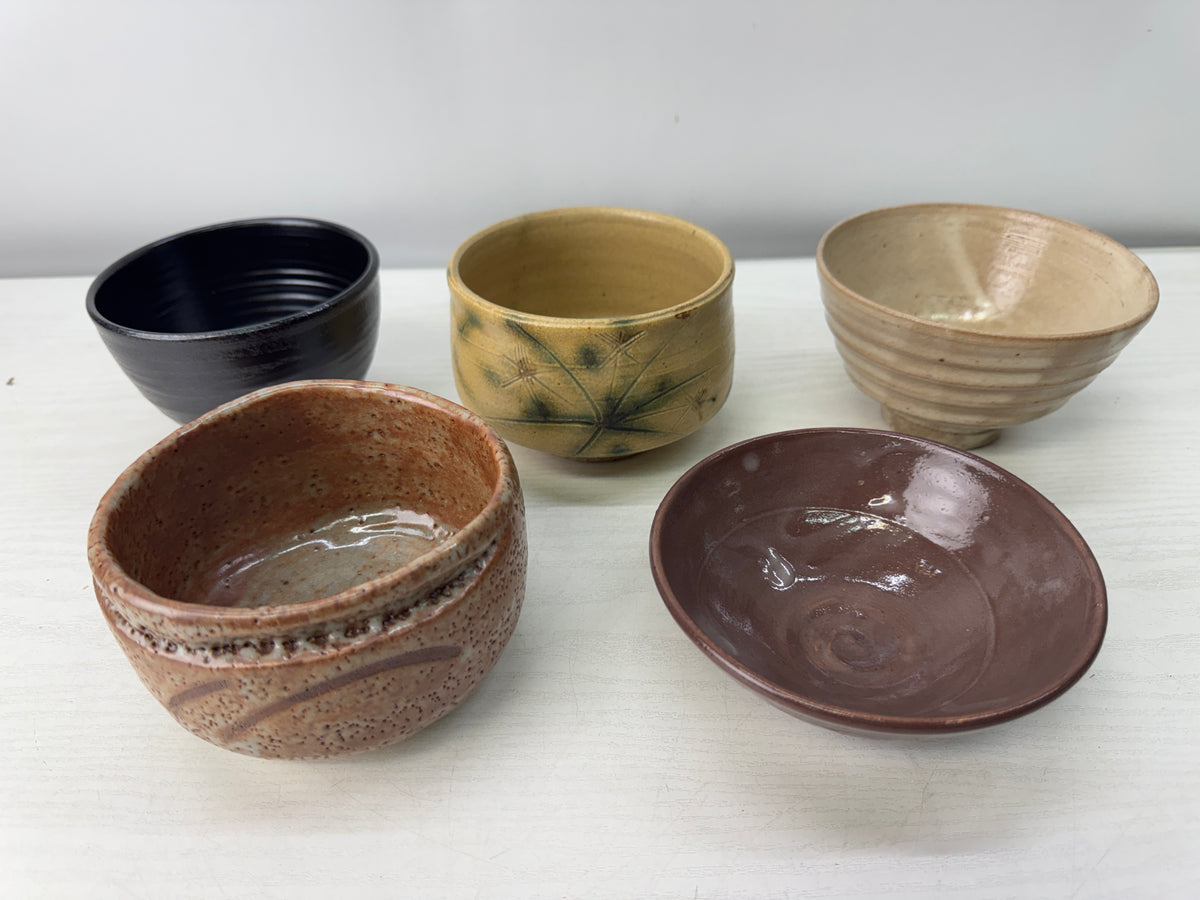 Y11020 CHAWAN Matcha bowls set of 10 signed box Japan antique tea ceremony cup