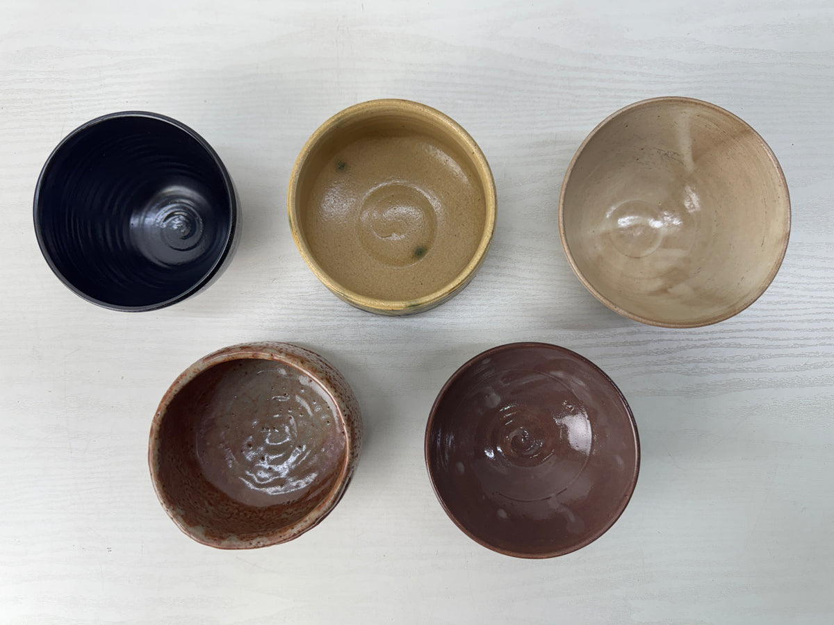 Y11020 CHAWAN Matcha bowls set of 10 signed box Japan antique tea ceremony cup