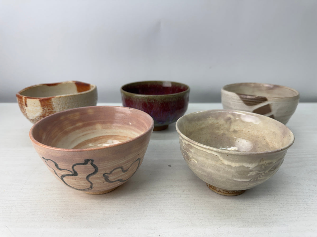 Y11020 CHAWAN Matcha bowls set of 10 signed box Japan antique tea ceremony cup