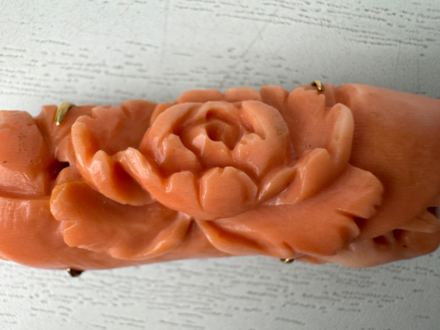 Y11022 OBIDOME Genuine Coral Sash clip brooch Japan antique kimono accessory