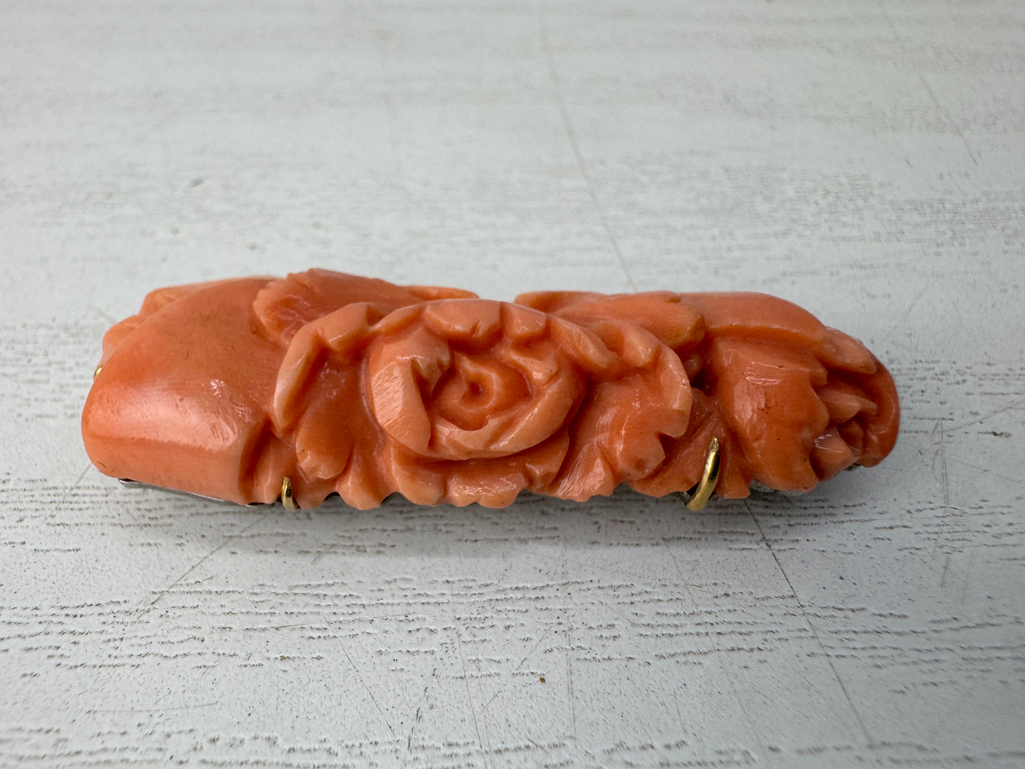 Y11022 OBIDOME Genuine Coral Sash clip brooch Japan antique kimono accessory
