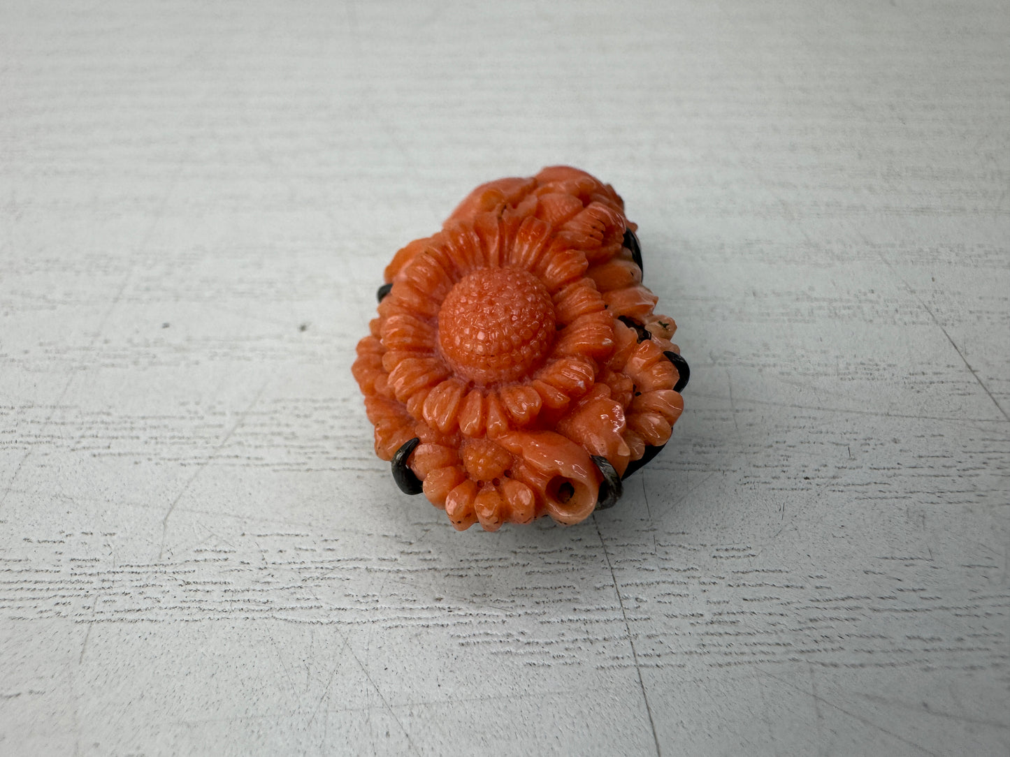 Y11024 OBIDOME Genuine Coral Sash clip brooch Japan antique kimono accessory