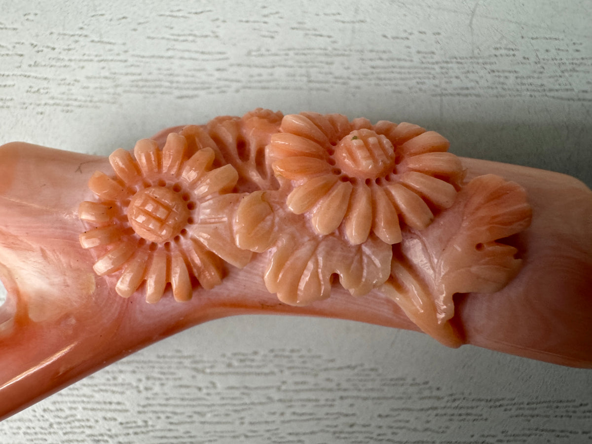 Y11028 OBIDOME Genuine Branch Coral Sash clip Japan antique kimono accessory