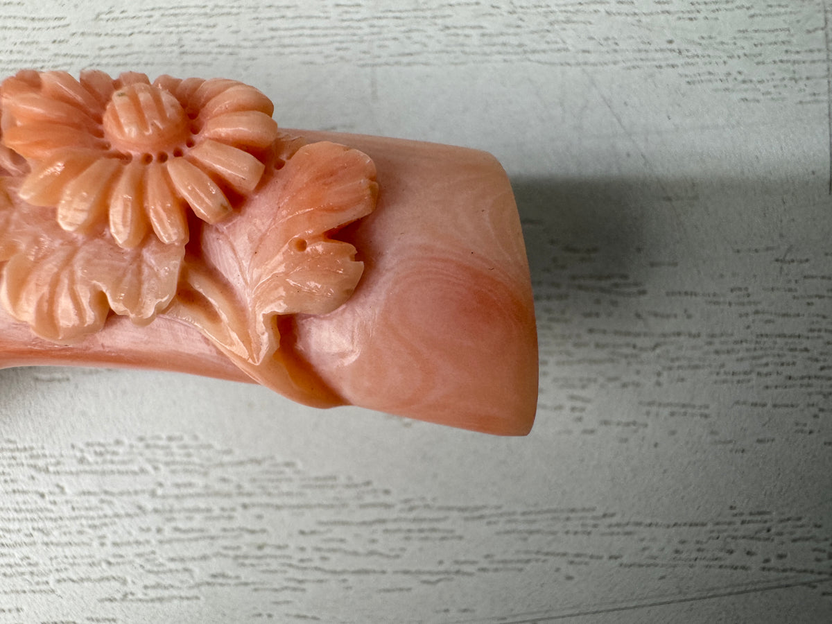 Y11028 OBIDOME Genuine Branch Coral Sash clip Japan antique kimono accessory