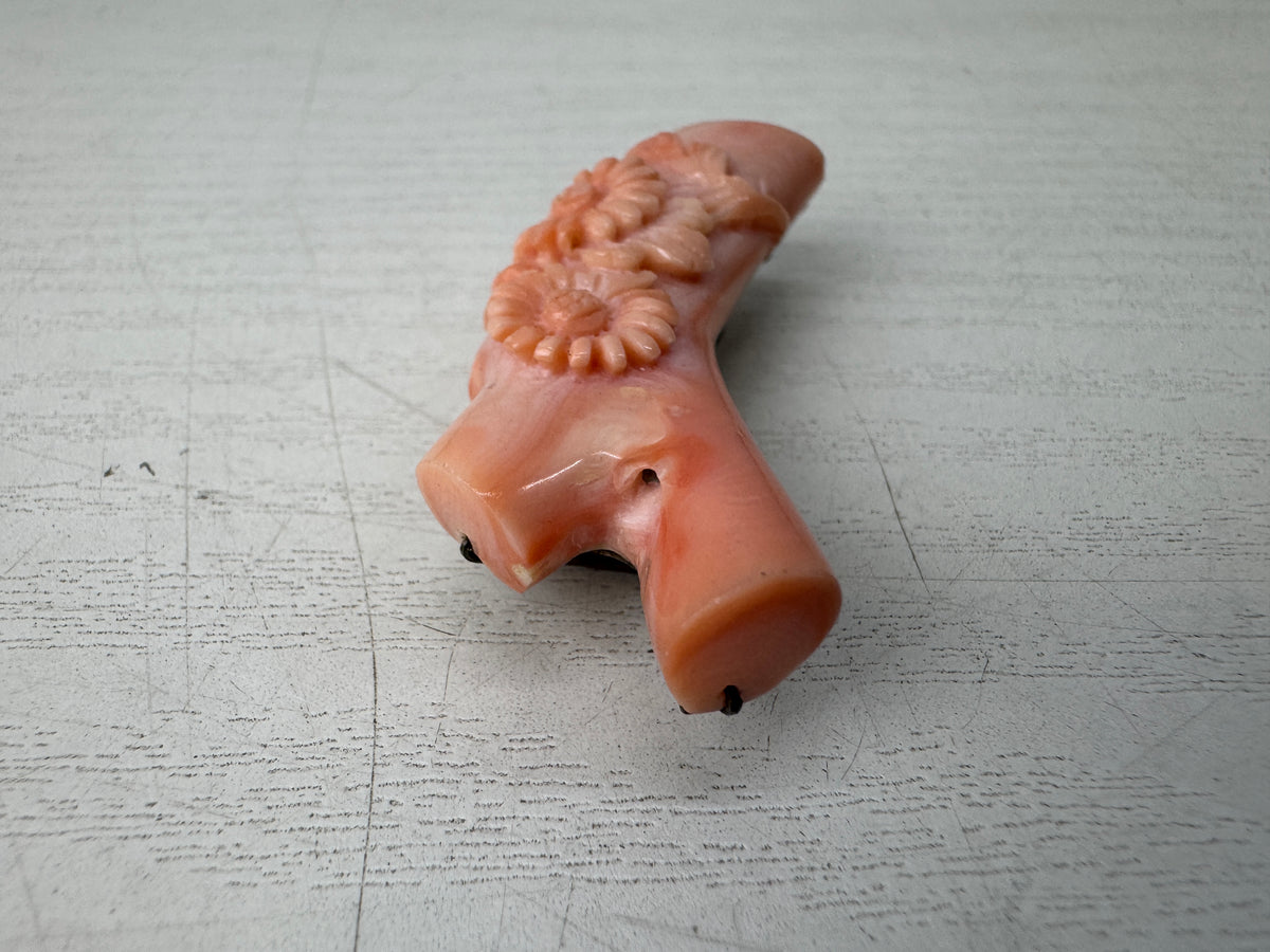 Y11028 OBIDOME Genuine Branch Coral Sash clip Japan antique kimono accessory