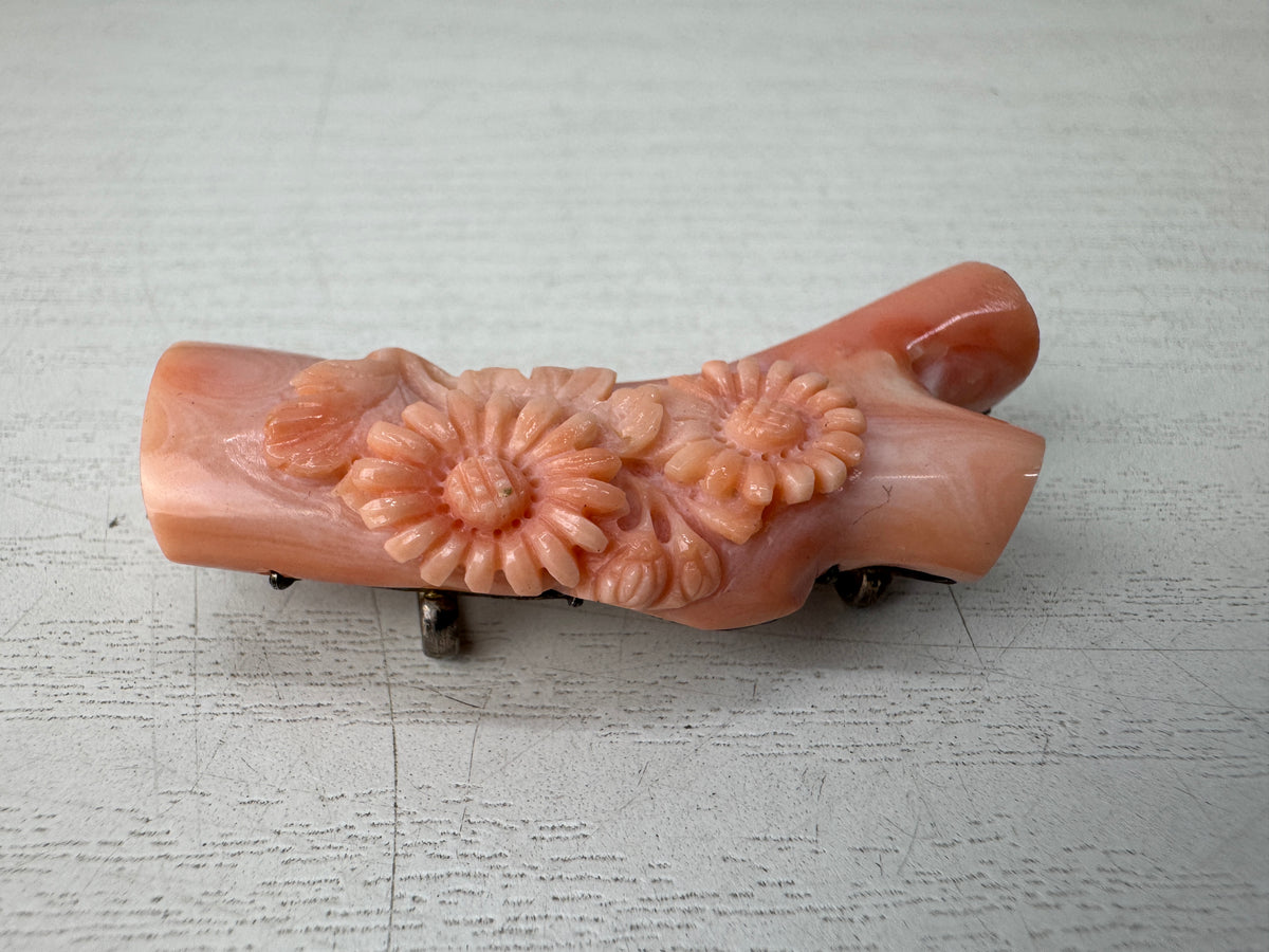 Y11028 OBIDOME Genuine Branch Coral Sash clip Japan antique kimono accessory
