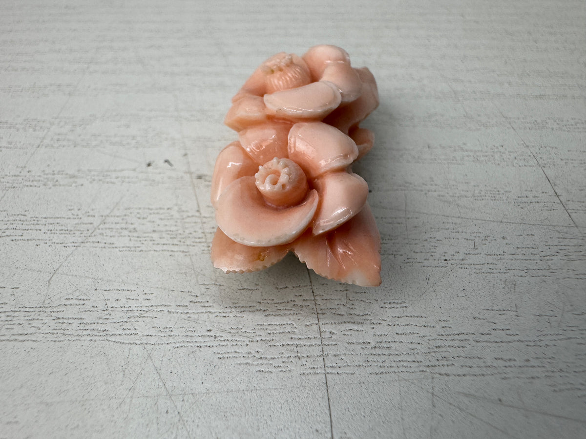 Y11029 OBIDOME Genuine Coral Sash clip brooch Japan antique kimono accessory
