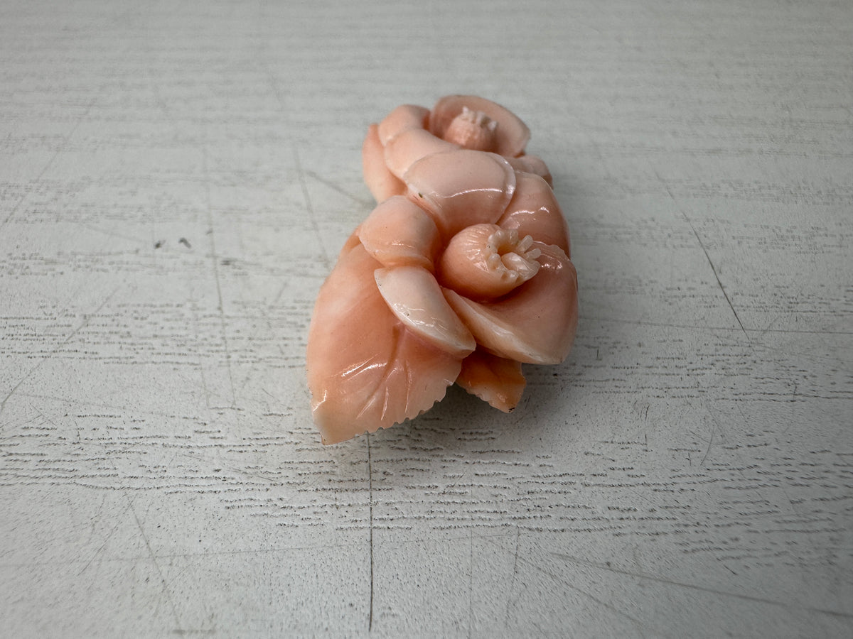 Y11029 OBIDOME Genuine Coral Sash clip brooch Japan antique kimono accessory