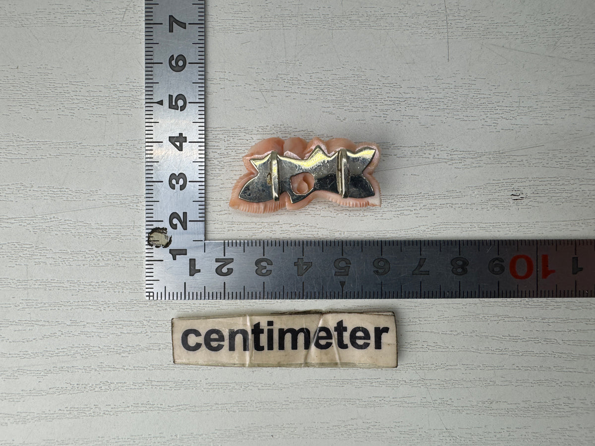 Y11029 OBIDOME Genuine Coral Sash clip brooch Japan antique kimono accessory