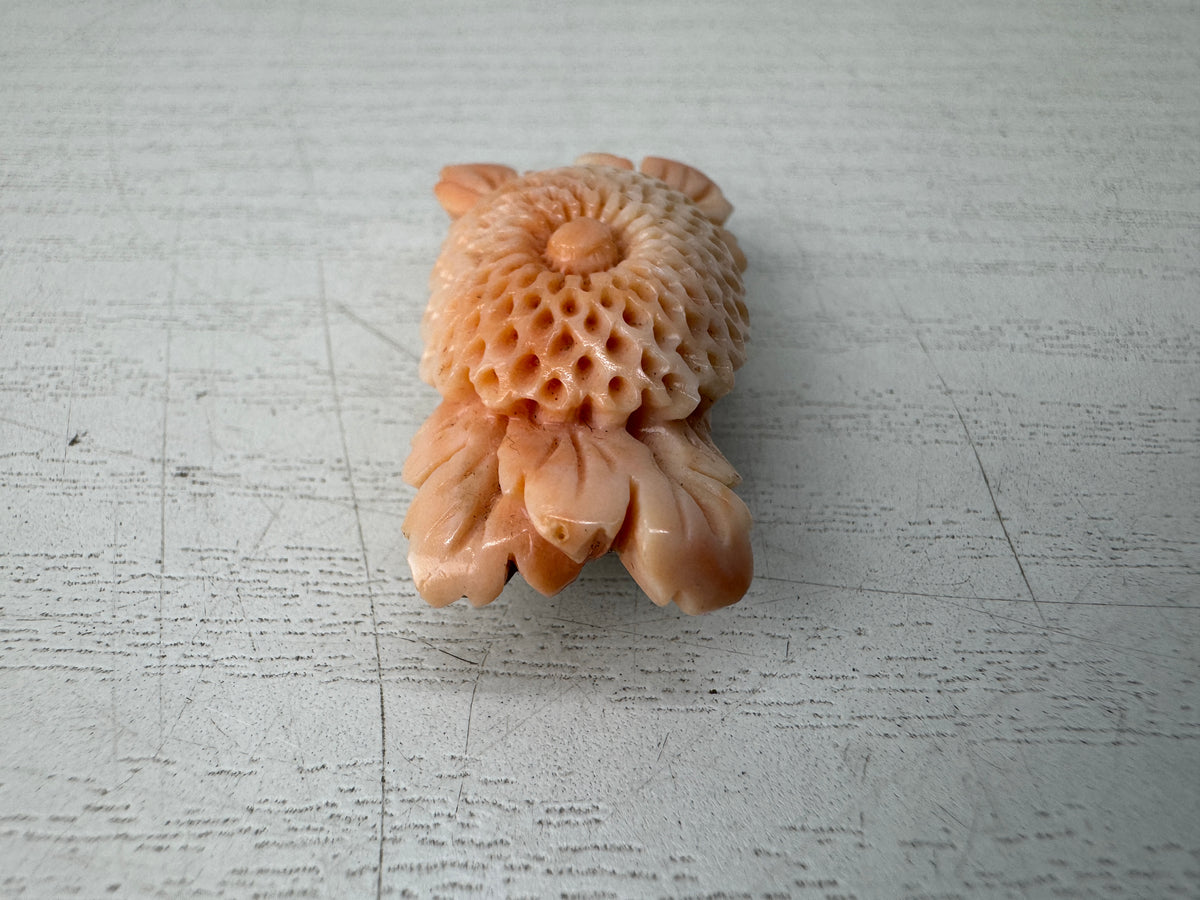 Y11030 OBIDOME Genuine Coral Sash clip brooch Japan antique kimono accessory