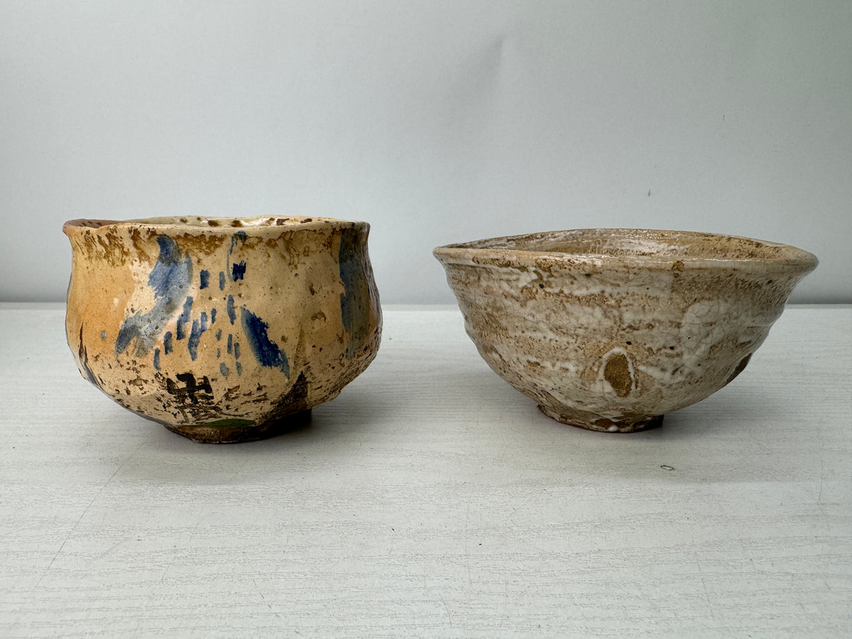Y11033 CHAWAN Matcha bowl set of 5 no boxes Japan antique tea ceremony pottery