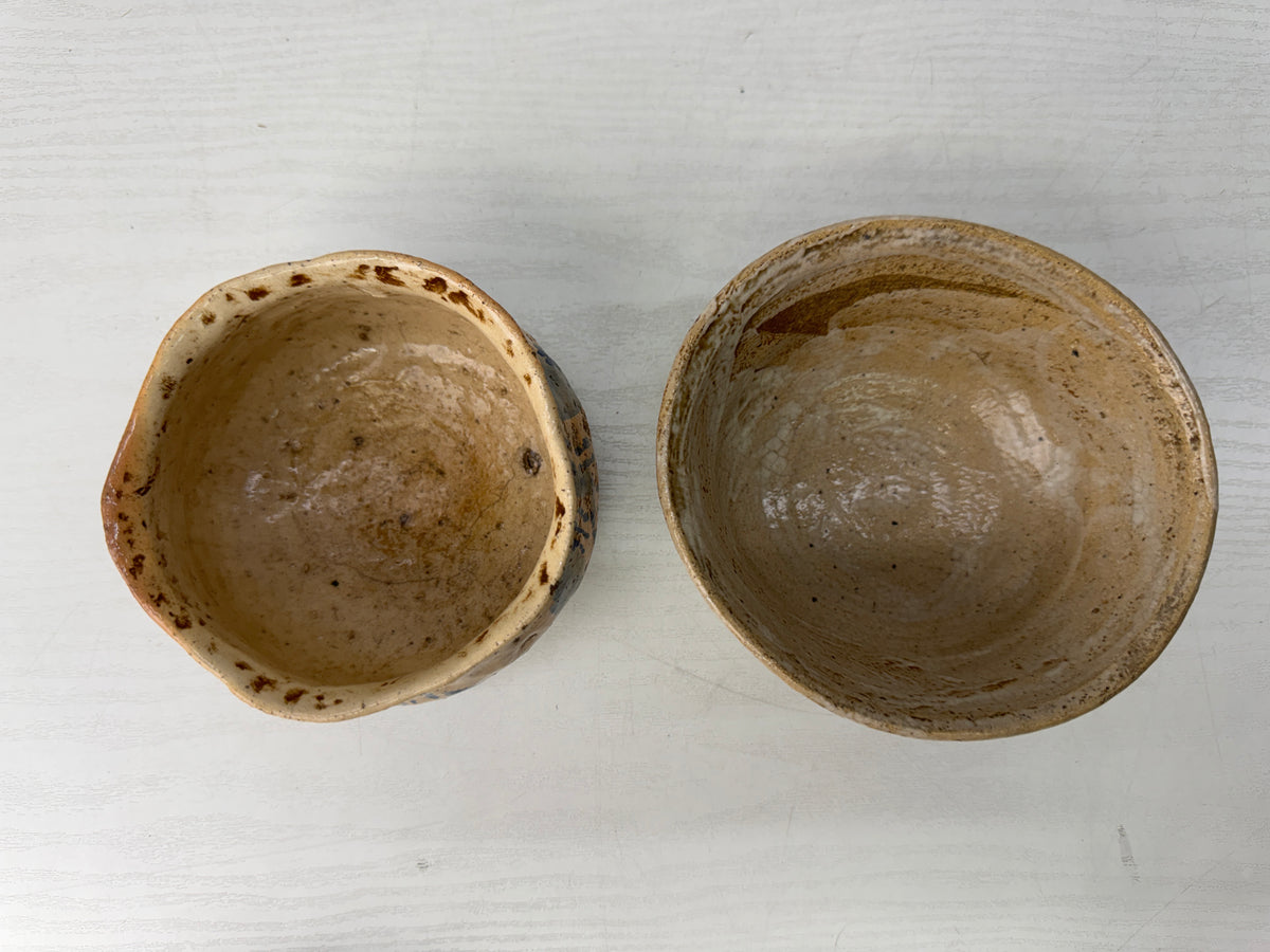 Y11033 CHAWAN Matcha bowl set of 5 no boxes Japan antique tea ceremony pottery