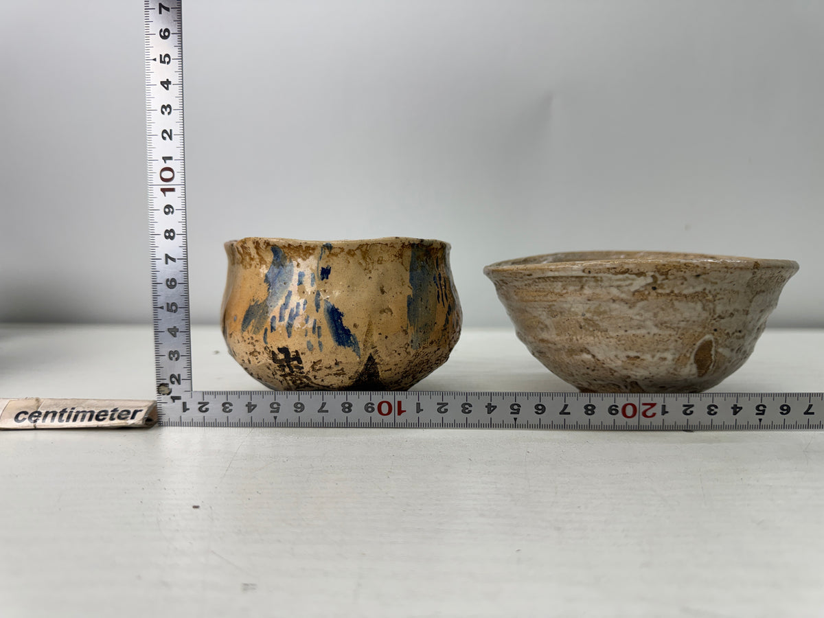Y11033 CHAWAN Matcha bowl set of 5 no boxes Japan antique tea ceremony pottery