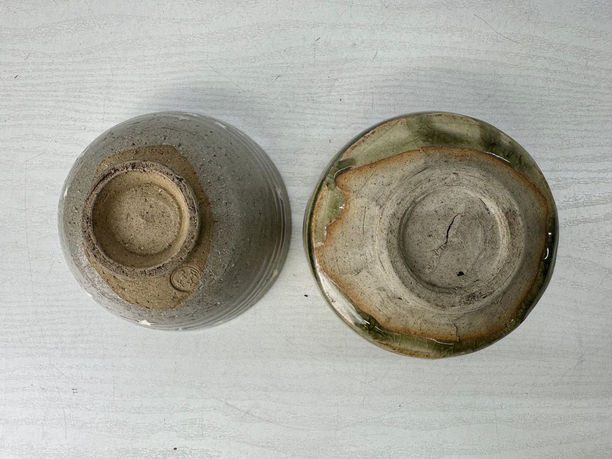 Y11034 CHAWAN Matcha bowl set of 5 no boxes Japan antique tea ceremony pottery