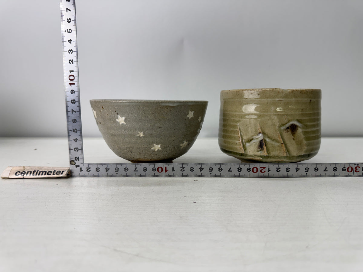 Y11034 CHAWAN Matcha bowl set of 5 no boxes Japan antique tea ceremony pottery